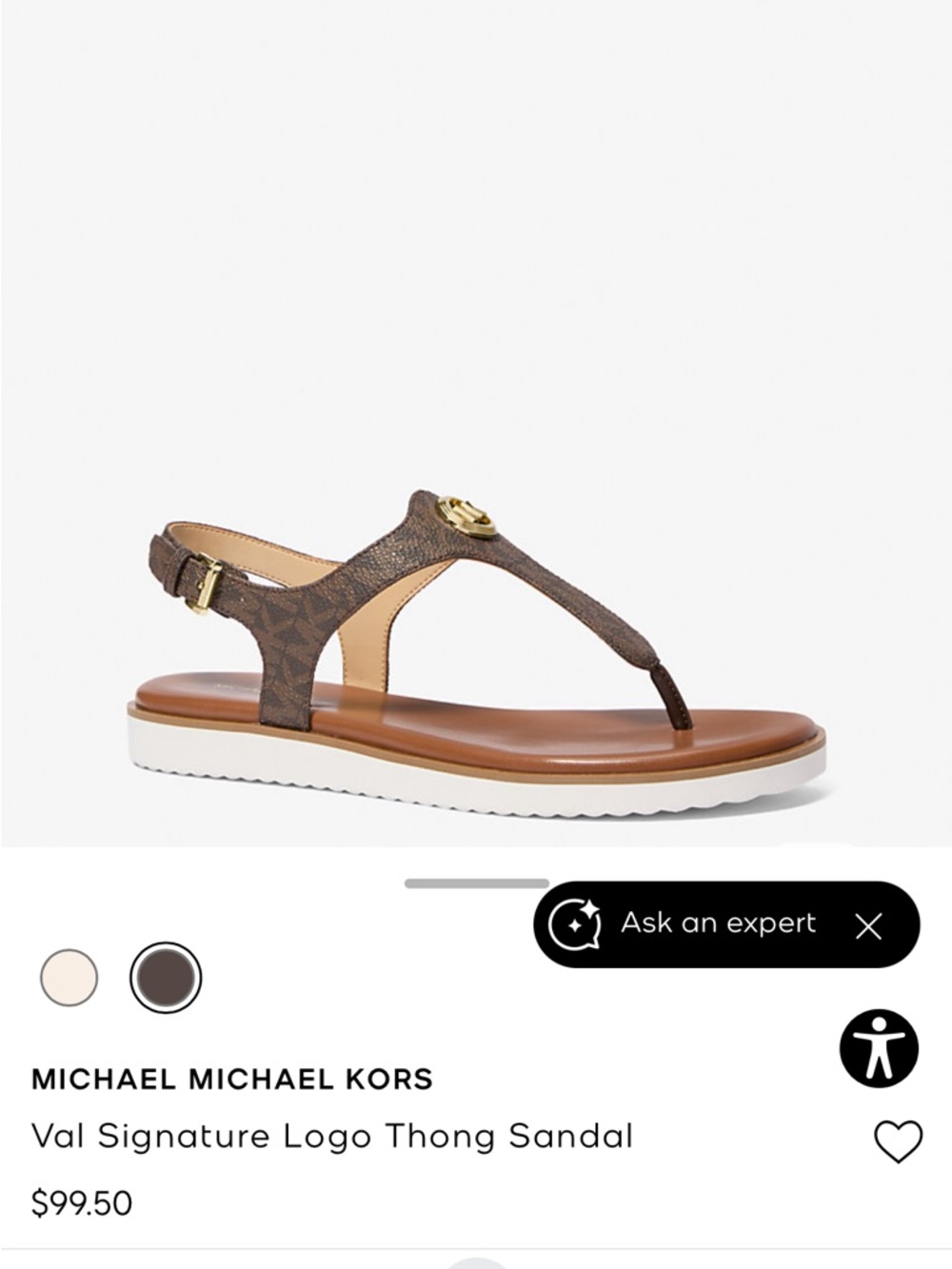 Michael Kors Val Signature Logo Thong Sandals